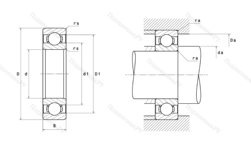 Высокотемпературный  подшипник 6007 F 604