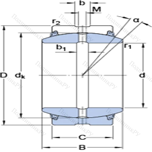 Радиальные сферические подшипники скольжения с контактными поверхностями сталь/сталь, требующие техобслуживания GE 260 ES-2LS от производителя  SKF