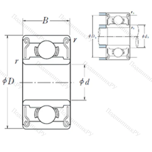 Подшипник шариковый радиальный R 22ZZ