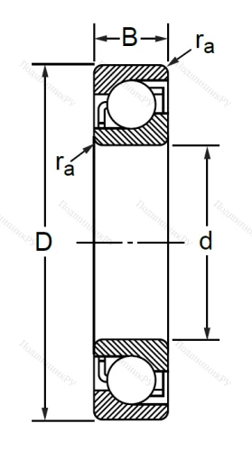 Радиально-упорный шариковый подшипник 7410 B (66410 ГОСТ) в Махачкале