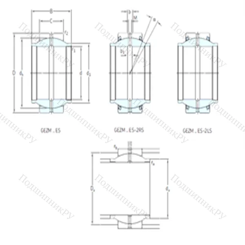 Подшипник скольжения сферический GEZM 100ES-2RS от производителя  SKF