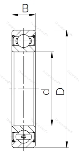 Шариковый однорядный подшипник 1000803 ZZ (61803 ZZ) в Махачкале