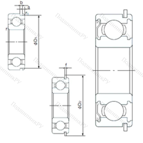 Подшипник шариковый радиальный 63/32ZENR от производителя  NACHI Подшипник шариковый радиальный 63/32ZENR от производителя  NACHI