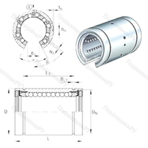 Подшипник шариковый линейный KBO 30-PP-AS