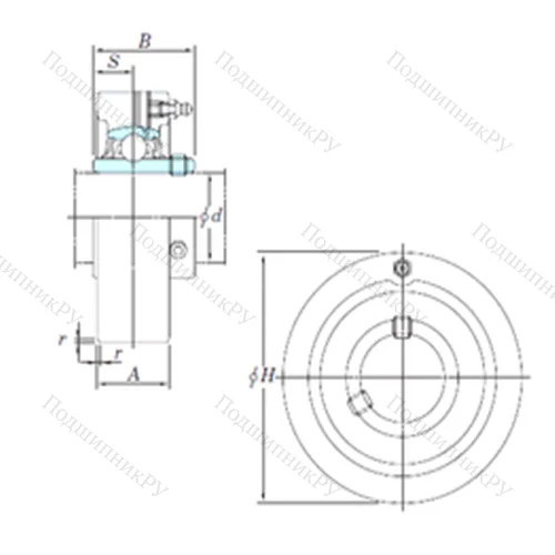 Подшипниковый узел шариковый радиальный UCC 212-36