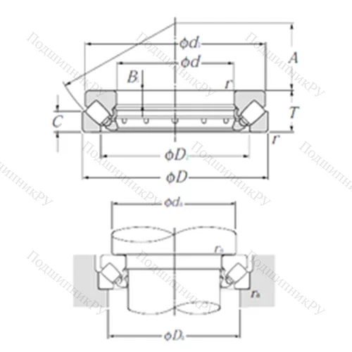 Подшипник роликовый упорно-радиальный 29414 от производителя  NTN Подшипник роликовый упорно-радиальный 29414 от производителя  NTN