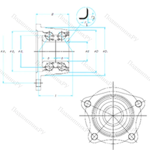 Подшипник шариковый радиально-упорный 30BWK 03B