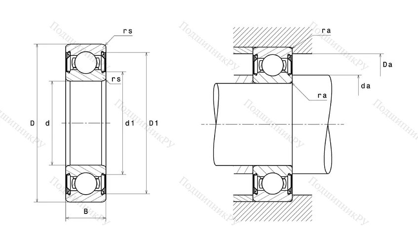 Высокотемпературный  подшипник 6203 FT 150ZZ