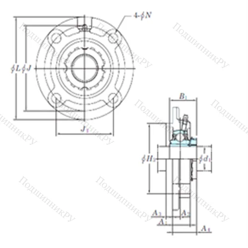 Подшипниковый узел шариковый радиальный UKFCX 15