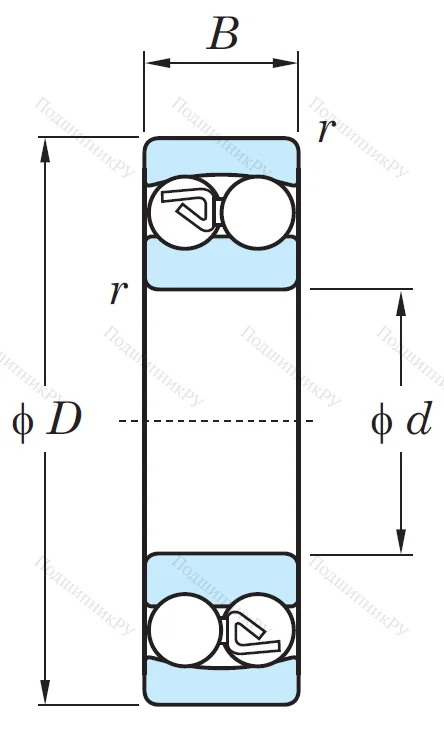 Двухрядный шариковый подшипник 1215