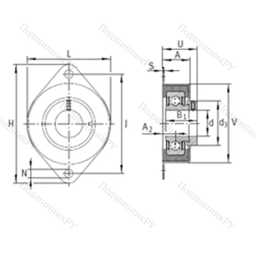 Подшипниковый узел шариковый радиальный