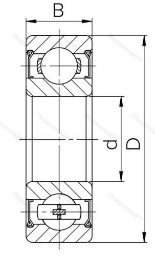 Шариковый однорядный подшипник 80107 (6007 ZZ) в Махачкале
