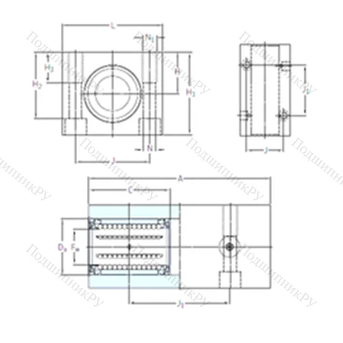 Подшипник шариковый линейный LTCD 40-2LS