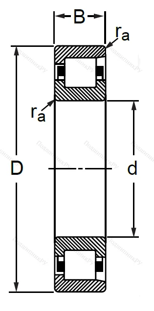 Цилиндрический роликовый подшипник 12209 Л (NF 209 M)