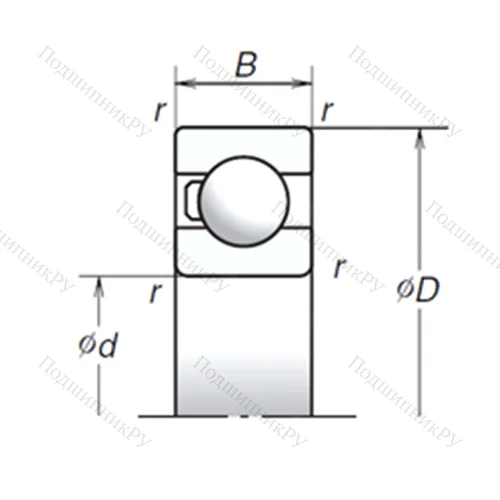 Подшипник шариковый радиальный 6302T 1X