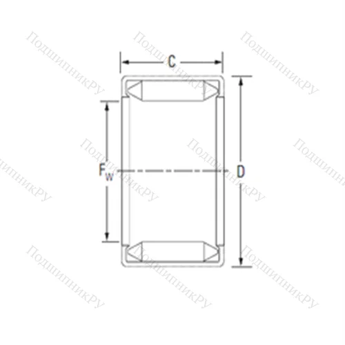 Подшипник игольчатый радиальный BH 68 от производителя  KOYO Подшипник игольчатый радиальный BH 68 от производителя  KOYO