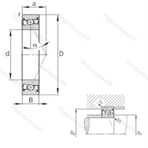 Подшипник шариковый радиально-упорный HSS 71909-E-T-P 4S