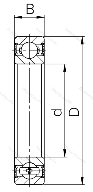 Шариковый однорядный подшипник 180609 T (62309 2RST) в Махачкале