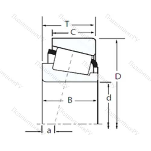 Подшипник роликовый радиально-упорный 31322 от производителя  TIMKEN