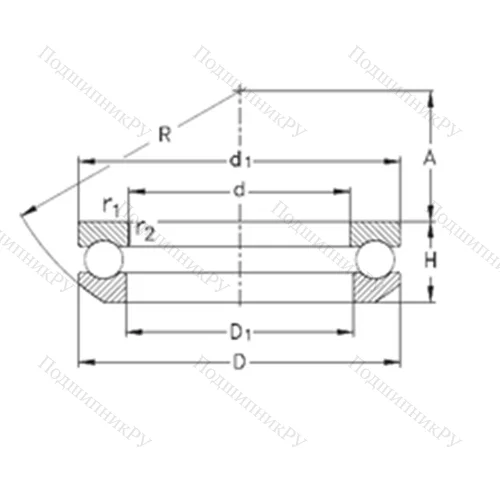 Подшипник шариковый упорный 53415- MP