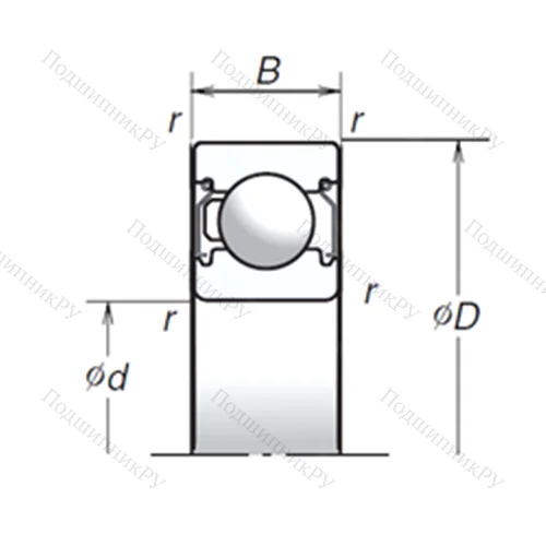 Подшипник шариковый радиальный 6203T 1XZZ