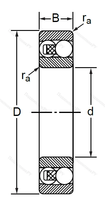 Двухрядный шариковый подшипник 1502 2RS E (2202 2RSTN) в Махачкале