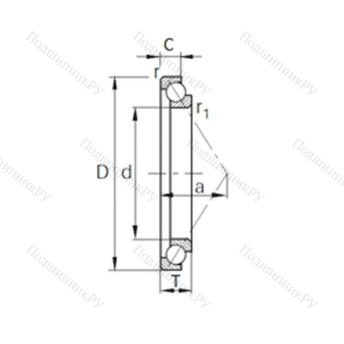 Подшипник шариковый радиально-упорный SA 0300h от производителя  KBC Подшипник шариковый радиально-упорный SA 0300h от производителя  KBC