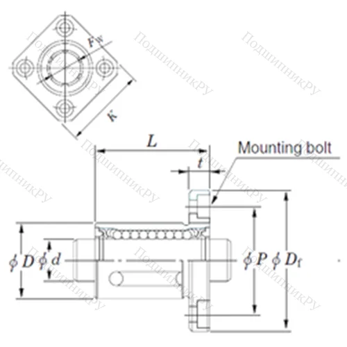 Подшипник шариковый линейный SDMK 20