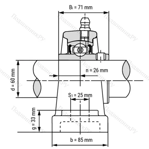 Подшипниковый узел UCP 312 - Вал: 60 мм от производителя  LPZ