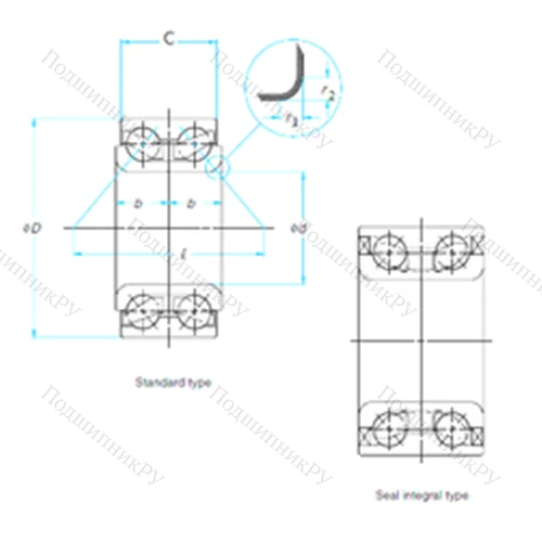 Подшипник шариковый радиально-упорный 45BWD 03CA 101SA
