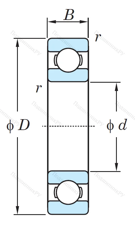 Однорядный шариковый подшипник 6318 C 3