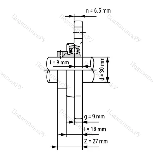 Подшипниковый узел SS-KFL 006-ST - Вал: 30 мм от производителя  LPZ