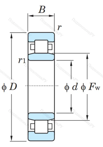Роликовый цилиндрический подшипник NU 304 от производителя  KOYO Роликовый цилиндрический подшипник NU 304 от производителя  KOYO