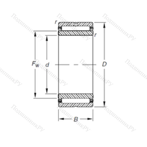 Подшипник игольчатый радиальный NKJ 22/20