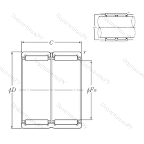 Подшипник игольчатый радиальный RNA 6913R