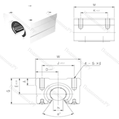 Подшипник шариковый линейный SBR 35UU