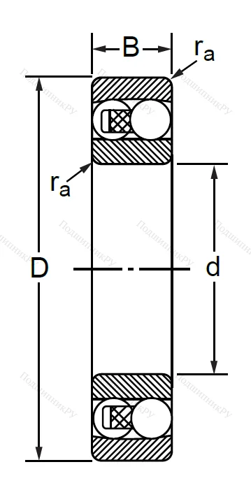 Двухрядный шариковый подшипник 1506 2RS E (2206 2RSTN) в Махачкале