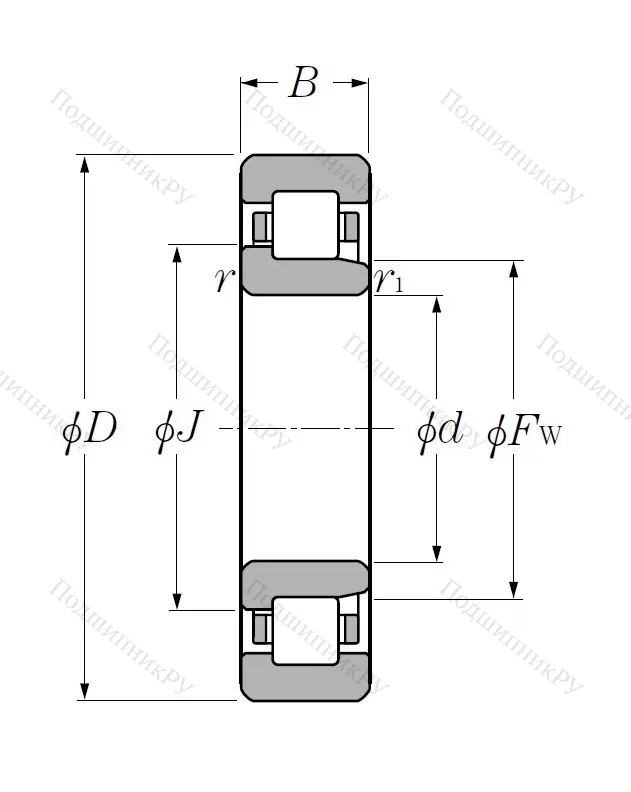 Роликовый цилиндрический подшипник NJ 2316 C 4 от производителя  NTN