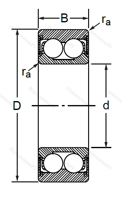 Радиально-упорный шариковый подшипник 3056303 2RS (3303 A 2RSTN) в Махачкале