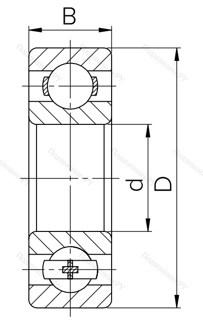 Шариковый однорядный подшипник 180308 T (6308 2RST) в Махачкале