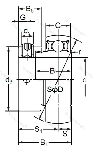 Корпусный подшипник SA 203 (AEL 203) в Махачкале