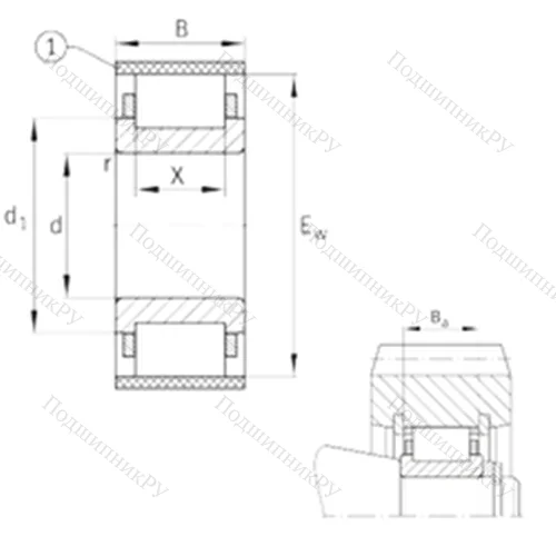 Подшипник роликовый радиальный RN 2205-E-MPBX от производителя  FAG Подшипник роликовый радиальный RN 2205-E-MPBX от производителя  FAG