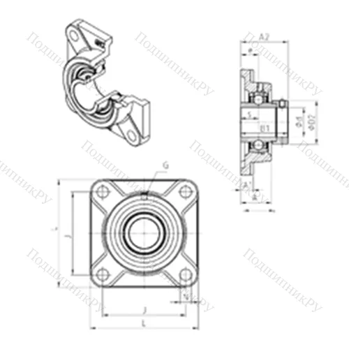 Подшипниковый узел шариковый радиальный EXF 209