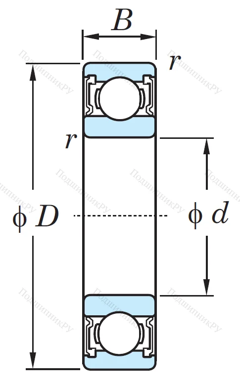 Однорядный шариковый подшипник 6316 2RS CM