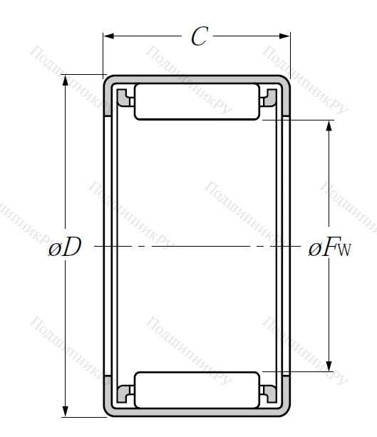 Игольчатый подшипник HK 4516