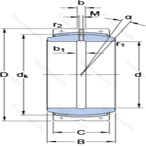 Радиальные сферические подшипники скольжения с контактными поверхностями сталь/сталь, требующие техобслуживания GEC 900 FBAS