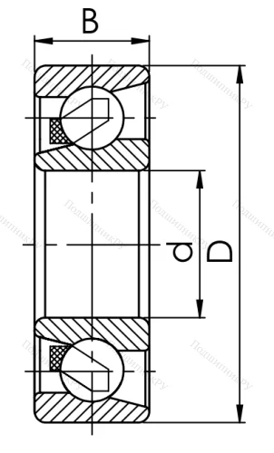 Радиально-упорный шариковый подшипник 36203 Е (7203 CE) в Махачкале
