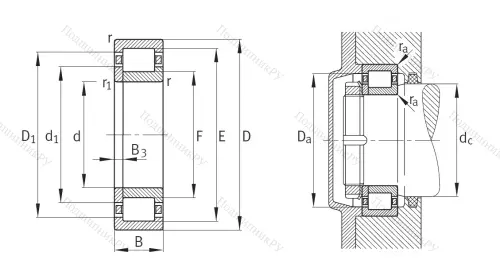 Роликовый цилиндрический подшипник NUP 217 ETVP 2 от производителя  FAG Роликовый цилиндрический подшипник NUP 217 ETVP 2 от производителя  FAG