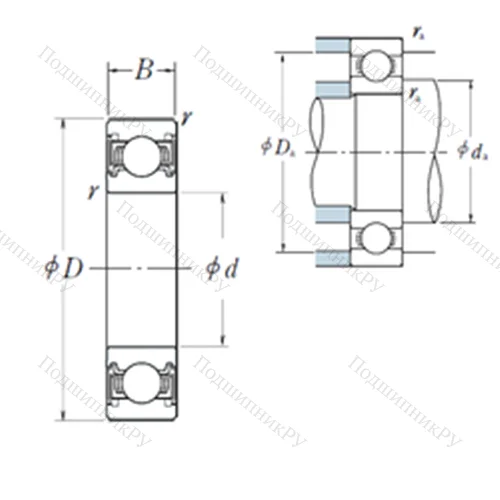 Подшипник шариковый радиальный 6824VV