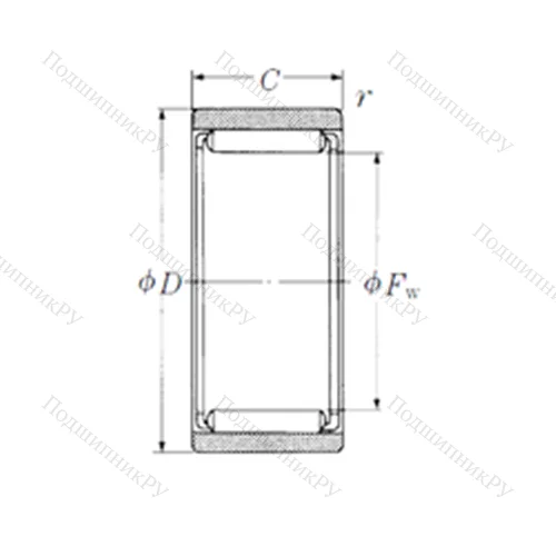 Подшипник игольчатый радиальный RNAF 405520